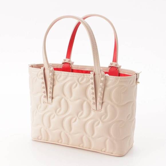 Christian Louboutin Cabata Studded Shoulder Pink Mini Handbag - Picture 2 of 9